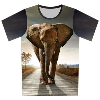 Joyonly 2018 Children Sunny Elephant Road Tree Funny Printing T-shirts Kids Summer T shirt Girls/Boys Cool Baby Clothes 4-20Y