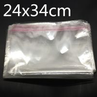 【DT】 hot  100 Pcs Clear Self Adhesive Seal Plastic Bags Transparent Opp Packing Bags 24x34cm