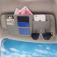 จัดแต่งทรงผมรถ Visor Organizer Auto Sun Visor กระเป๋าเก็บรถ Organizer ผู้ถือแว่นตากันแดดการ์ด Organizer ตั๋วกระเป๋าปากกา Holder