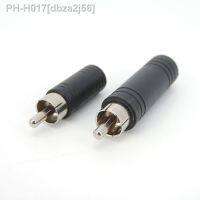 1Pcs RCA Male Plug to 6.35mm 6.5mm to 3.5mm 3Pole Stereo Female Jack Adapter 6.35 3.5 Audio M/F Connector Black a