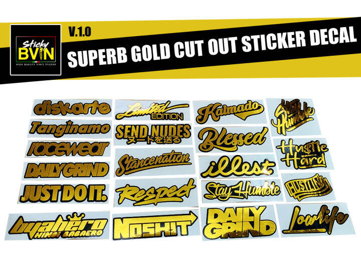 Black and Gold Sticker Vinyl Decal V1 Lazada PH