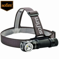 Sofirn SP40 Headlamp 1200lm LH351D 90CRI USB Rechargeable 18650 Headlight 18350 Flashlight with Power Indicator Magnet Tail