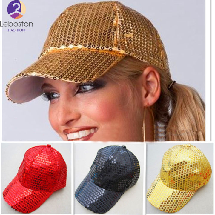 leboston-หมวก-ผู้ชายผู้หญิงแฟชั่น-paillette-หมวกเบสบอลระบายอากาศ-brilliant-hat