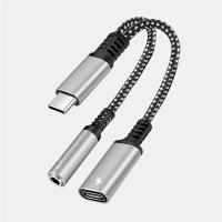 Audio Adapter Cable 2 In1 USB C To 3.5mm Jack Type C Charge Audio Aux Adapter For Samsung S20 Ultra Note 20 10 Plus S21 Ipad Pro