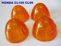 HONDA CL100 CL90 CB100 CB125 S90 TURN SIGNAL LENS SET (4 PCS.) "ORANGE" #ครอบไฟเลี้ยว สีส้ม (4 ชิ้น) สินค้าคุณภาพดี