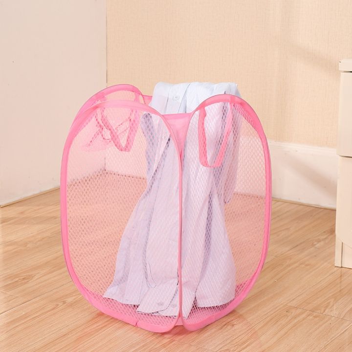 yf-1pc-large-laundry-basket-storage-light-nylon-mesh-foldable-household-dirty-clothes-bag-washing-child-organization