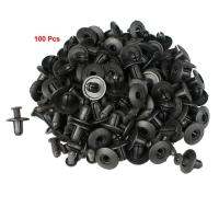 100 Pcs Black Car Fender Plastic Rivet Fastener for 8mm Dia Hole