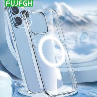 [Quick Delivery] โปร่งใสสำหรับ Magsafe Magnetic Wireless Charging Case สำหรับ iPhone 14 13 12 11 Pro Max Mini X Xs XR 7 8 Plus Hard อะคริลิค
