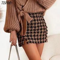 Plaid Mini Skirt Autumn Winter Womens Skirt Fashion Faldas 2022 Mujer Korean Style High Waist A-Line y Short Jupe