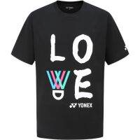 YONEX YY เสื้อแบดมินตันสำหรับทั้งหญิงและชายคู่รักเสื้อยืดลายอักษรจีนผ้าฝ้าย2/115082