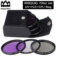 RISE(UK) 37/39/40.5/43/46/49/52/55/58/62/67/72/77/82MM 3 in 1 Lens Filter Set with Bag UV+CPL+FLD or ND8 for ALL Camera Lens