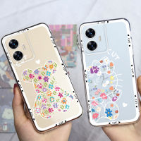 เคสโทรศัพท์ KONSMART สำหรับ Realme C55 C35 C33 NFC C30 C30s C31 C25Y C21Y C25 C25s C21 C15 C11 C12ลายดอกไม้น่ารักฮัลโหลคิตตี้และหมีกรอบโทรศัพท์เทอร์โม TPU นิ่มโปร่งใสสำหรับ Realme 10 5G 4G 9i 5G 9 Pro + 9 5G 8i 9i 8 Pro 7i Narzo 50i 50A 50i สุด50A