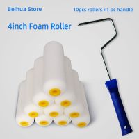 [Kiki tool store] 11pcs/set 4inch Foam Roller Brush Kit Sponge Paint Rollers for Wall Decoration Painting Tools Decorative Brushes Interior