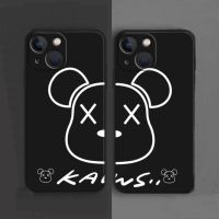 Couple Casing For IPhone 13 Pro Max 12 11 ProMax Mini X Xs Xr 6 6s 7 8 Plus 6+ 6s+ 7+ 8+ Xsmax 13Promax 12Promax 11Promax Cute Cartoon Kaws Simple Bear Silicon Shockproof Soft Phone Case Black White Full Back Cover MDD 05
