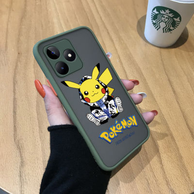 GGK เคสโทรศัพท์สำหรับ Realme C53 Realme Narzo N53การ์ตูนน่ารักแฟชั่น Pikachu เคสโทรศัพท์มือถือมีน้ำค้างแข็งโปร่งใสคลุมทั้งหมดกันกระแทกกล้องถ่ายรูปปกป้องโทรศัพท์