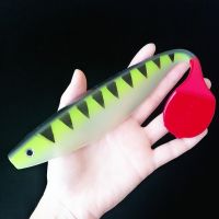 【hot】☎ Swolfy 25cm/71.5g 15cm/25g Deep Sea Big T Tail Plastic Soft Fishing Silicone Bait Wobbler for Pike Carp Pesca