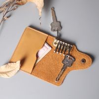 ▧☒☂ Mini Card Bag Keychain Men Women Key Holder Organizer Pouch Cow Split Car Key Bag Wallet Housekeeper Key Case