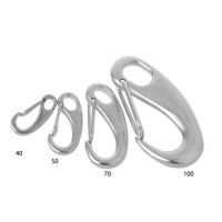 ☇ Boat Marine Stainless Steel Egg Shape Spring Snap Hook Clip Quick Link Carabiner