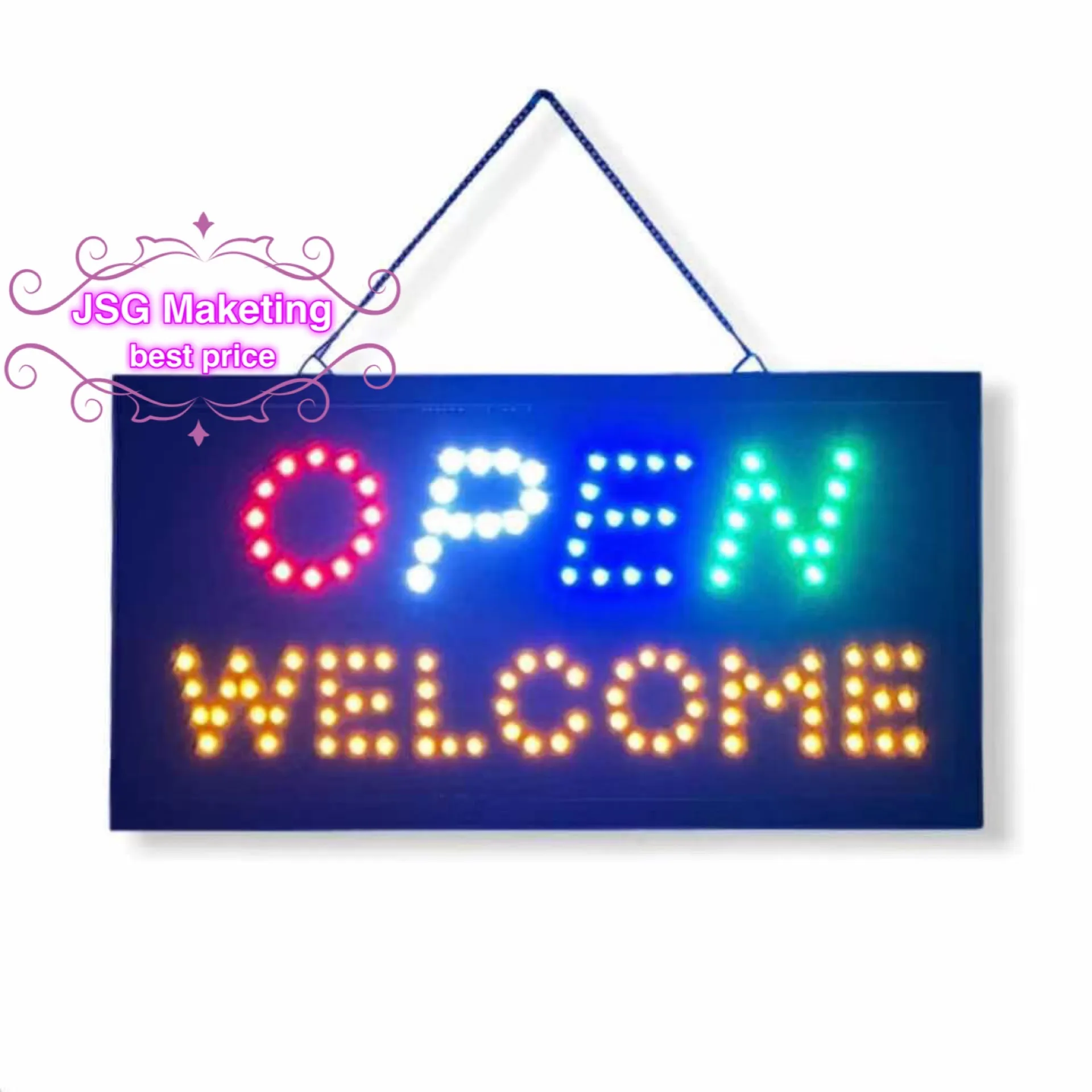 Energy saving light billboard Flashing Mode OPEN WELCOME 4 COLORS-LED SIGN  (Small-Large) | Lazada PH