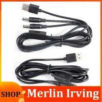 Merlin Irving Shop 22awg 3A USB 2.0 male to 2 way DC male Female Male Splitter Cable plug 5.5x2.5mm Power supply Cord adapter Connector for Strip