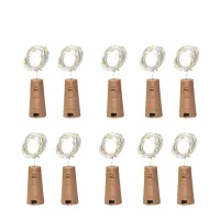 10 Packs Including Battery Led Wine Bottle Stopper Copper Wire Light String 2M 20LED Atmosphere Decorative Light