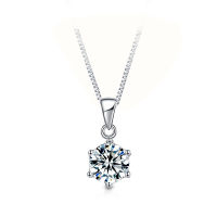 D Color VVS1 Moissanite Necklace 925 Sterling Silver 2 Ct Round Brilliant Diamonds Solitaire Pendant Necklace For Women Jewelry