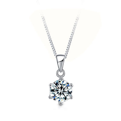 100 Real Moissanite Necklace 1CT 2CT 3CT VVS Lab Diamond Pendant Necklaces for Women Men Gift Sterling Silver Wedding Jewelry