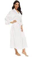 【LZ】℗▬  Robe feminino cetim longo peça feminina kimono grande