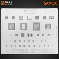 Amaoe แผ่นฉลุ A50ดีบุกสำหรับปลูก S20/A70/J50/70/A310/S10 S21 A510/แม่พิมพ์ดีบุกสำหรับ Samsung Galaxy/หมายเหตุชุดเหล็กตาข่าย