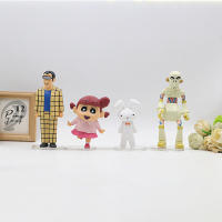 8pcs Creative Crayon Shin-chan Statue Model Toy Unique Design Simulation Models for Home Car Office Decoration