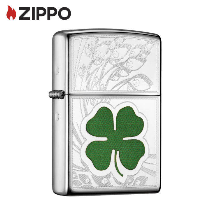 zippo-clover-high-polish-design-chrome-windproof-pocket-lighter-24699-lighter-without-fuel-inside-การออกแบบโปแลนด์สูงโคลเวอร์-ไฟแช็กไม่มีเชื้อเพลิงภายใน