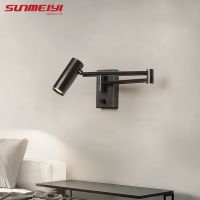 SUNMEIYI ไฟผนัง LED ที่ทันสมัยใหม่สำหรับบ้านแบบหมุนได้ง่ายสำหรับห้องห้องนั่งเล่นห้องทำงานแฟลตทางเดินข้างเตียงในห้องนอนห้องโถงโคมไฟในร่ม