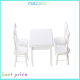 ชุดเก้าอี้จำลองโต๊ะทานอาหารสีขาว Mazalan 1:12บ้านตุ๊กตาของขวัญเฟอร์นิเจอร์