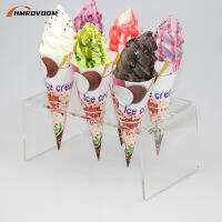 HMROVOOM 6 หลุม Acrylic Ice Cream Cone ขาตั้ง/ไอศกรีมอะคริลิคหลอดเปราะ Cone Holder