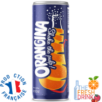 Orangina Orange Juice Pulp Soda Tall Cans น้ำส้มออเรนจิน่า แบบกระป๋อง 330ml