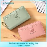 ALEXIS กระเป๋าผู้หญิงหนัง PU Cartera Mujer กระเป๋าสตางค์ยาวกระเป๋าคลัตช์กระเป๋าใส่เหรียญที่ใส่บัตร