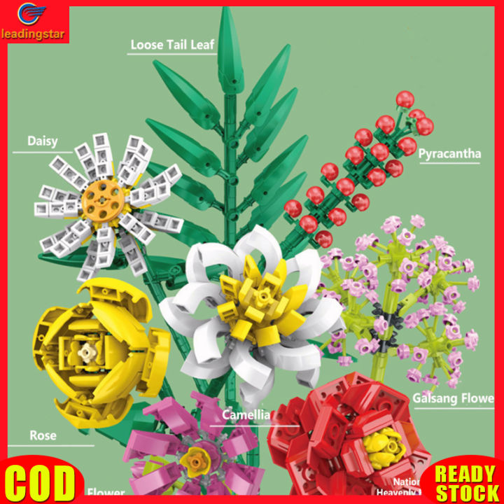 leadingstar-rc-โมเดลดอกไม้8ฟังก์ชันใน1-อิฐก่อสร้างอณุภาคเล็กของเล่นสำหรับ-kado-ulang-tahun-ช่อดอกไม้-diy