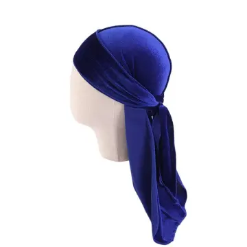 Unisex Long Men Women Velvet Breathable Bandana Hat Durag Rag Long Tail  Headwrap