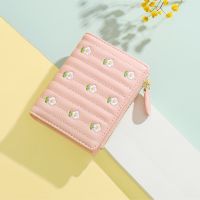 COD KKW MALL [Moaocat] Fashionable Korean Style Cute Embroidered Womens Wallet Simple and Short Two Fold Womens Coin Purse