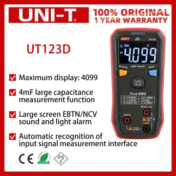 UNI-T Digital Smart Multimeter UT123D True RMS EBTN Display DC AC Voltage  Current Tester Capacitance Meter Measuring Instruments