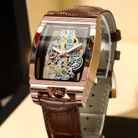 2023 new patent barrel type web celebrity square transparent full hollow-out the flywheel mens watch watch waterproof cross-border wrist watch --238811Hot selling mens watches۩♚