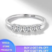 YANHUI Original 925 Silver Ring Inlay 5pcs 3mm Zirconia Diamond Ring White Gold Bridal Wedding Engagement Jewelry For Women Gift