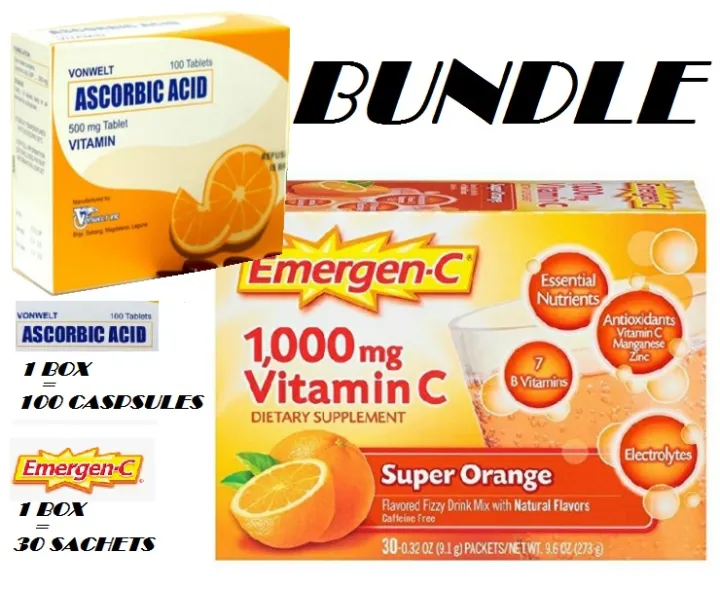 Bundle Emergen C Packets Mg Vitamin C Daily Immune Support Super Orange And Vonwelt