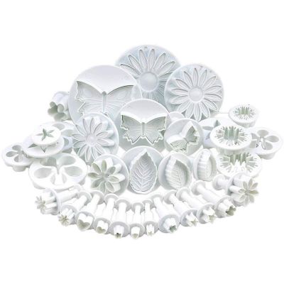 33 Piece Fondant Cake Cookie Plunger Cutter Sugar Craft Flower Leaf Butterfly Heart Shape Decorating Mold DIY Tools