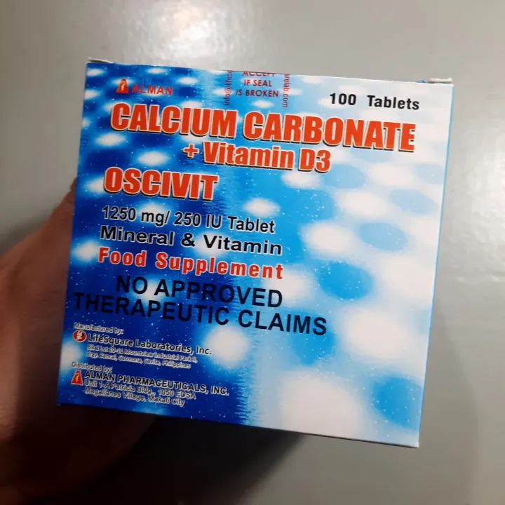 Calcium Carbonate + Vitamin D3 Oscivit 100 1250 mg / 250 IU Tablet