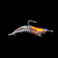 Laogeliang 1ชิ้น/ถุง6cm 3G Luminous simulation กุ้งนุ่มเหยื่อประดิษฐ์ Soft rigs Fishing Lure BASS Sea Fishing Tackle