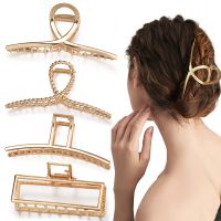 23 New 4 Pack Large Metal Hair Clips For Thin To Thick Curly Hair, 4.3 Inch Big Nonslip Gold Color Clamps, Perfect Fashion Jaw Claw Hai