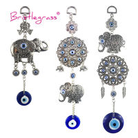 BRISTLEGRASS ตุรกี Blue Evil Eye ดอกไม้ช้าง Amulet Charm รถแขวนผนังจี้ลูกตุ้ม Blessing ป้องกัน Gift