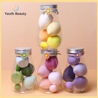 YOUTH BEAUTY 6pcs ใช้ได้ทั้งแบบแห้งและเปียก ฟองน้ำสำหรับแต่งหน้า พร้อมกล่องใส่ นุ่มมากๆ ไข่ความงาม สะอาดสะอาด สีลูกอมสี ฟองน้ำเสริมความงาม สำหรับผู้หญิง