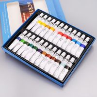 DIY24 Color Acrylic Paint Set Non-Toxic And Durable 12Ml Tube Drawing Painting Pigment Hand-Painted Wall Paint Artist